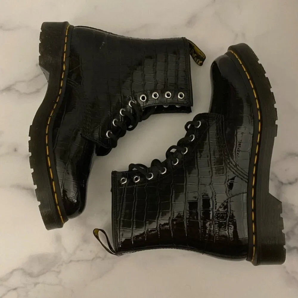 Dr. Martens Glossy Black Ankle Booties - Picture 6 of 14